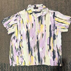 No Boundaries Multicolor Abstract Button Down Shirt